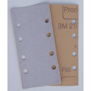 3M sandpapir ark 8 huller 81x166 mm. (P80)