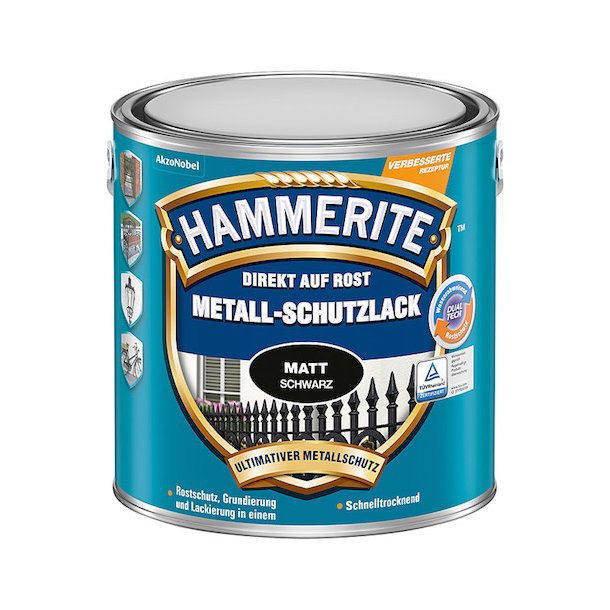 Hammerite Metallak Mat Effekt (250 ml. Sort)