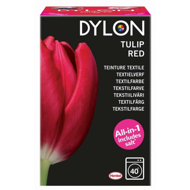DYLON tjfarve til maskine Tulip Red 350 g. Alt-i-et.
