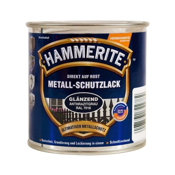 Hammerite Metallak Glat Effekt (250 ml. Anthrazitgr)