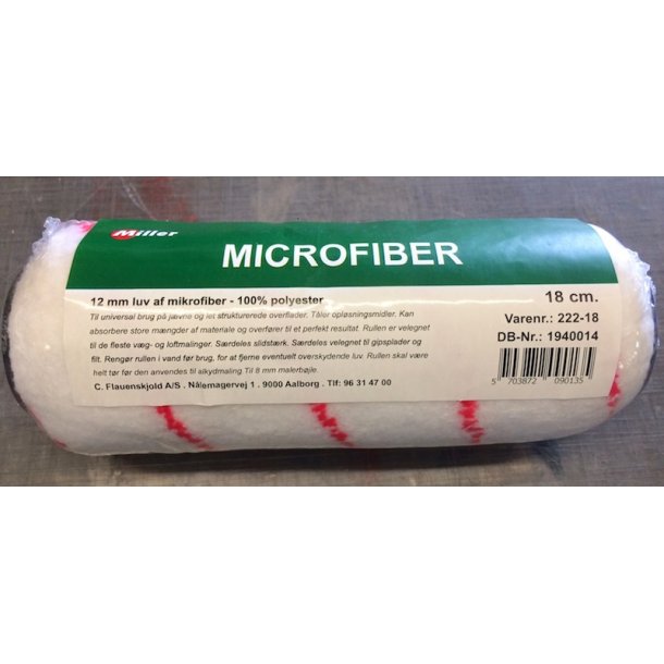 Miller malerulle Refill Microfiber 18cm. stik 8mm.