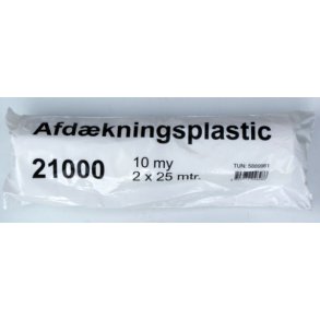 Afdkningsplastik 10 my 2 x 25 m.