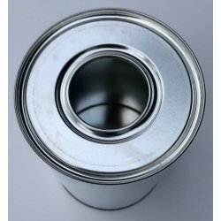 Blikflaske rund m/blglukning kapsel 1 liter 