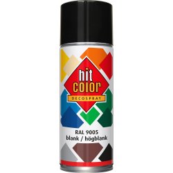 Hit-Color spraymaling 400 ml. (Blank, Sort RAL9005)