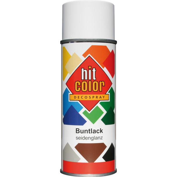 Hit-Color spraymaling 400 ml. (Halvblank, silkeblank hvid)